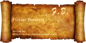 Fülöp Donald névjegykártya